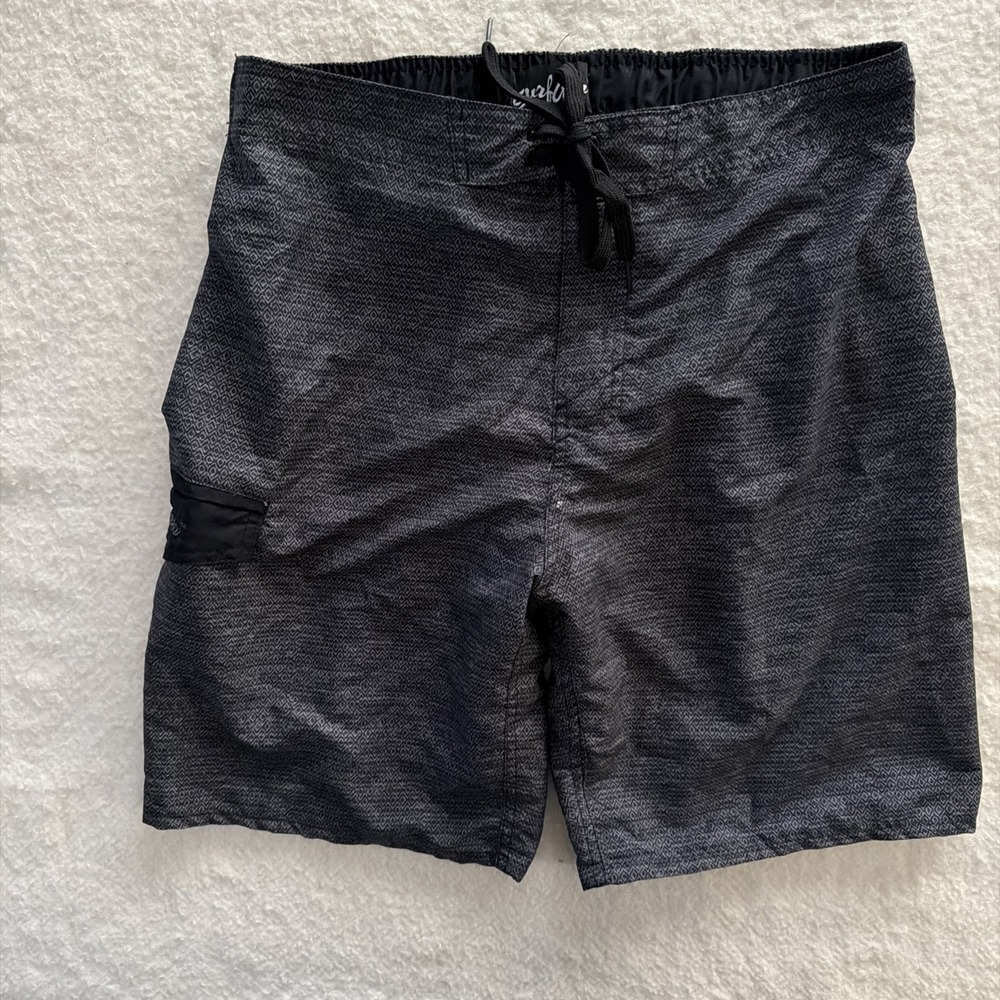 SURF GEAR Mens Gray Board Shorts 32M With Drawstring EUC